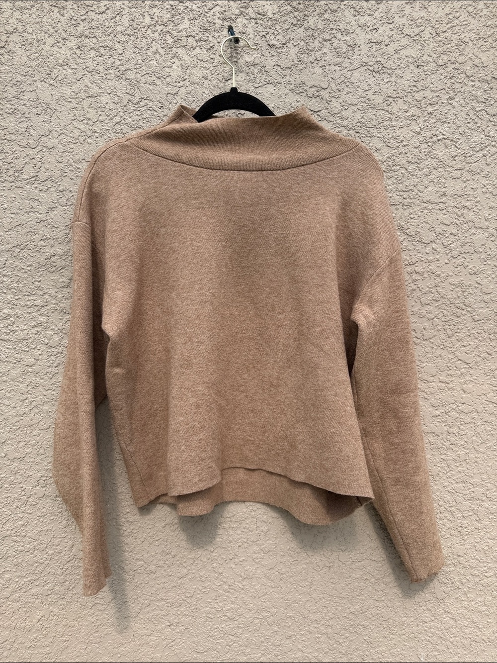 Maeve Neutral Tan Funnel Neck Sweater